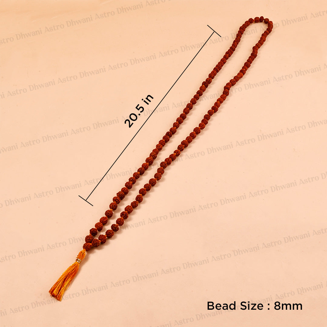 5 Mukhi Rudraksha Mala | Sacred Rudraksha Necklace for Meditation, Prayer, Japa & Spiritual Growth