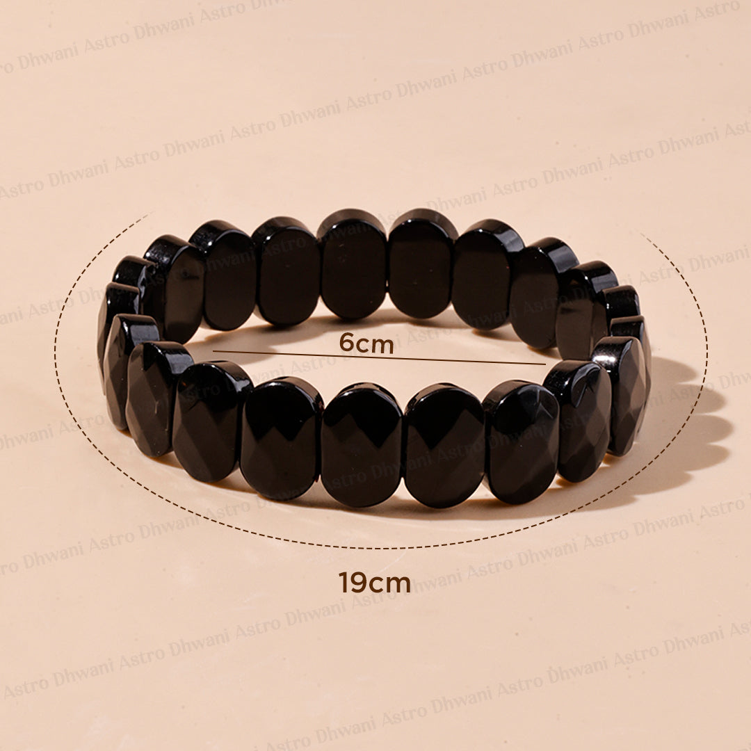 Black Obsidian Emerald Cut Bracelet for Protection & Emotional Release