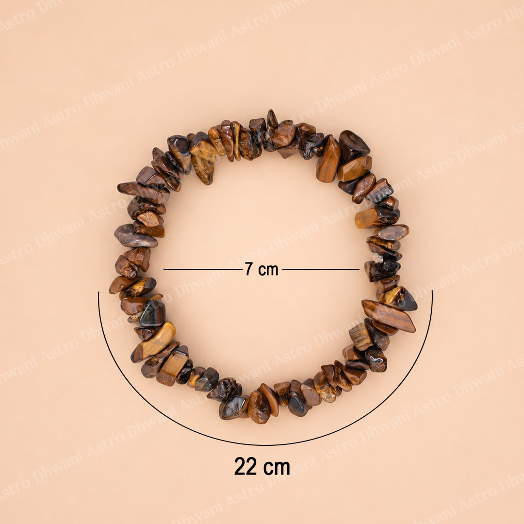 Tiger Eye Uncut Bracelet For Protection Confidence Focus - Abhimantrit & Certified