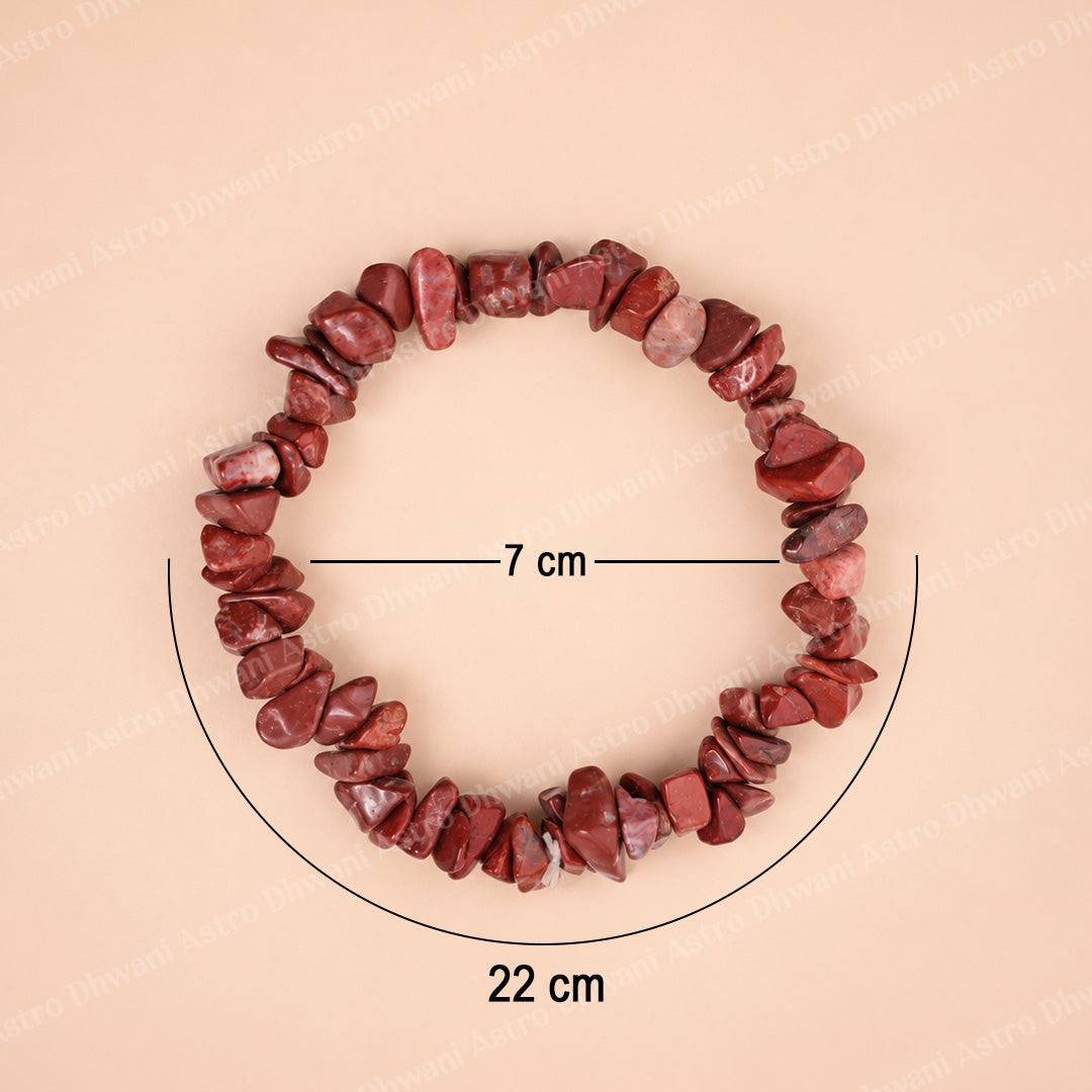 Red Jasper Uncut Bracelet for Strength, Stability & Grounding Energy - Abhimantrit & Certified