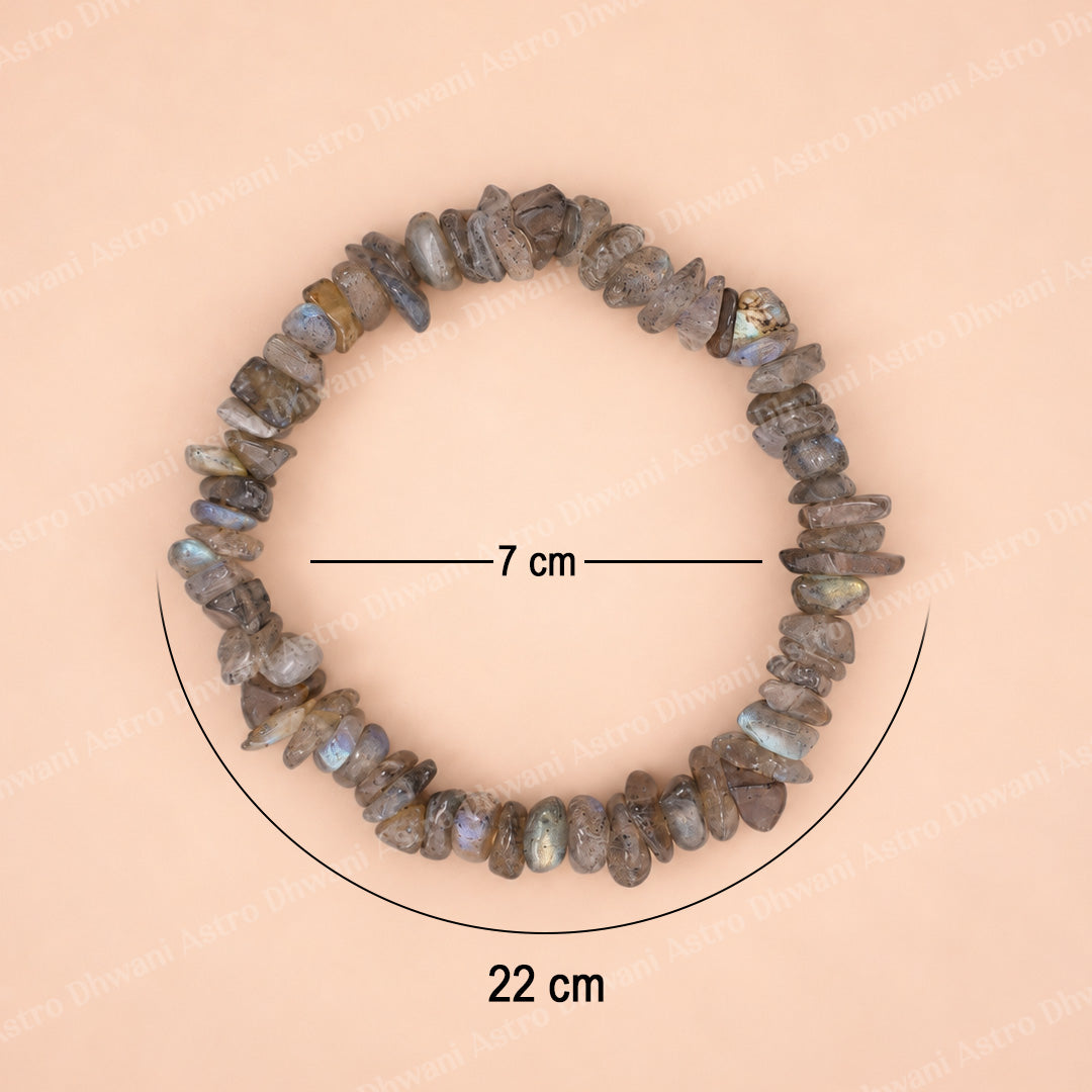 Labradorite Uncut Crystal Bracelet: Release illusion and and Overthink  - Abhimantrit & Certified