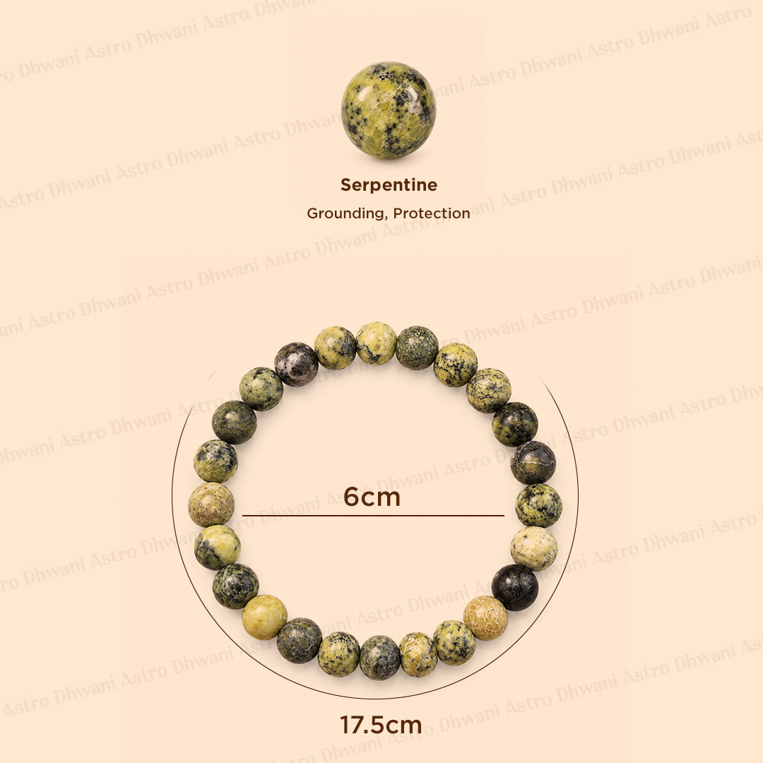 Balances Your Energy & Improves Communication: Serpentine Bracelet - Abhimantrit & Certified