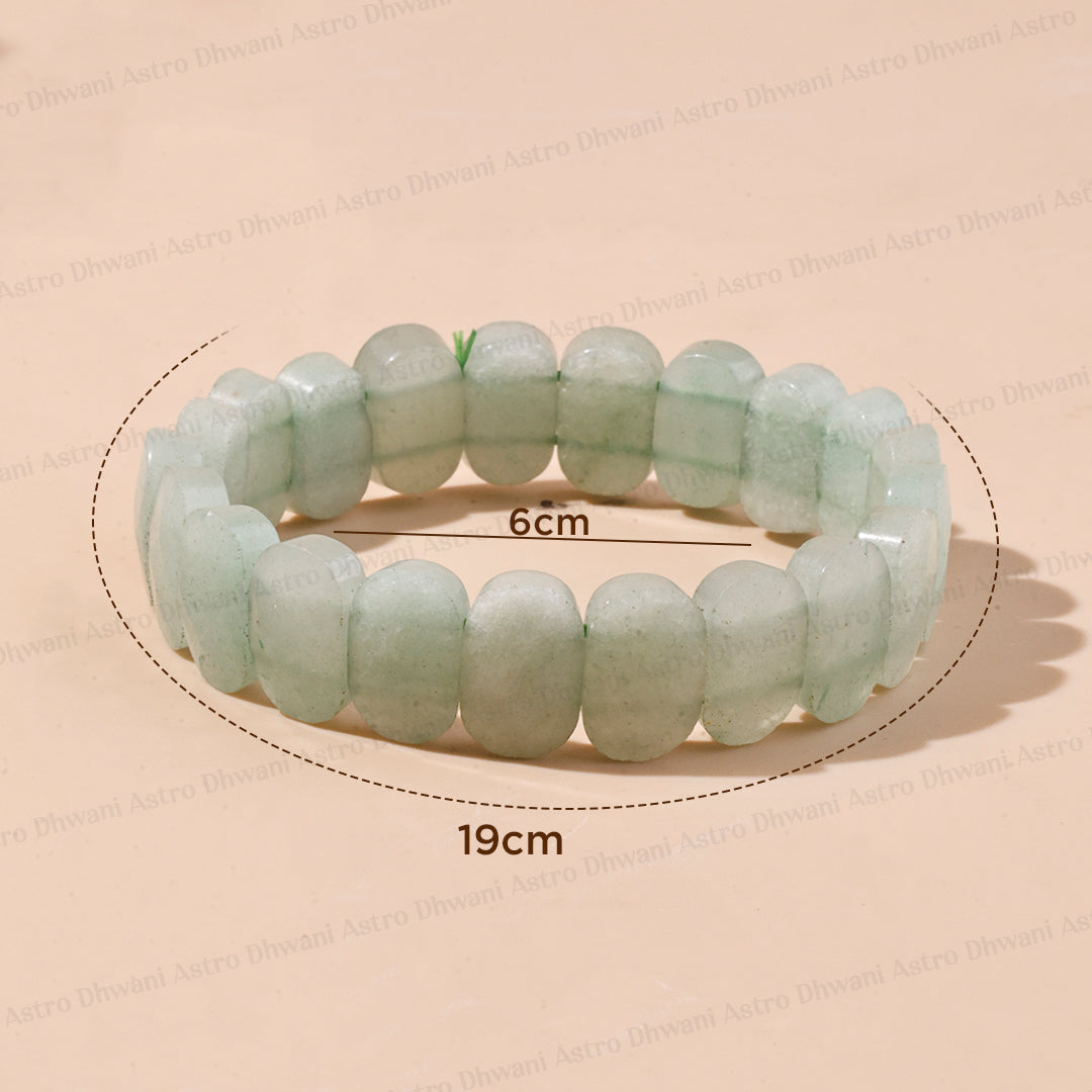 Green Aventurine Emerald Cut Bracelet- Abhimantrit & Certified