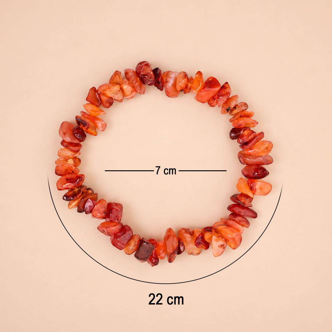Carnelian Uncut Bracelet Supports In Achieving Goals - Abhimantrit & Certified