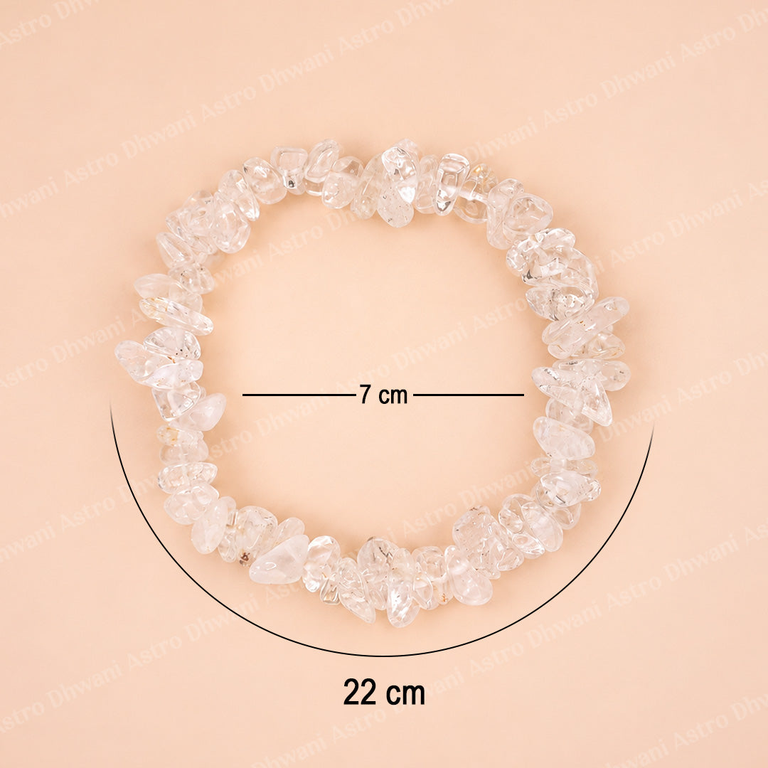 Clear Quratz Crystal Uncut Bracelet - Abhimantrit & Certified