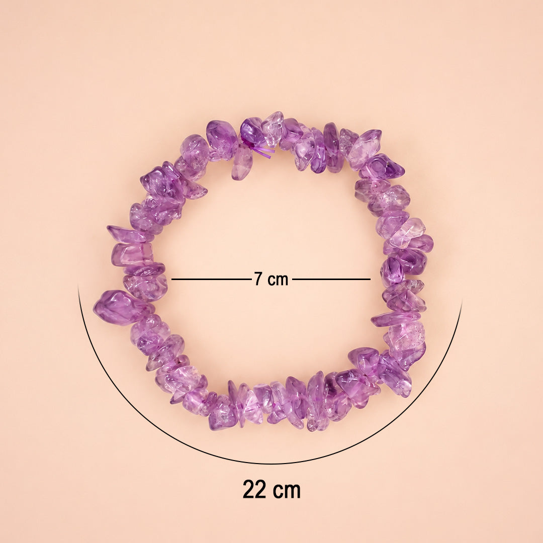 Amethyst Uncut Crystal Bracelet - Abhimantrit & Certified