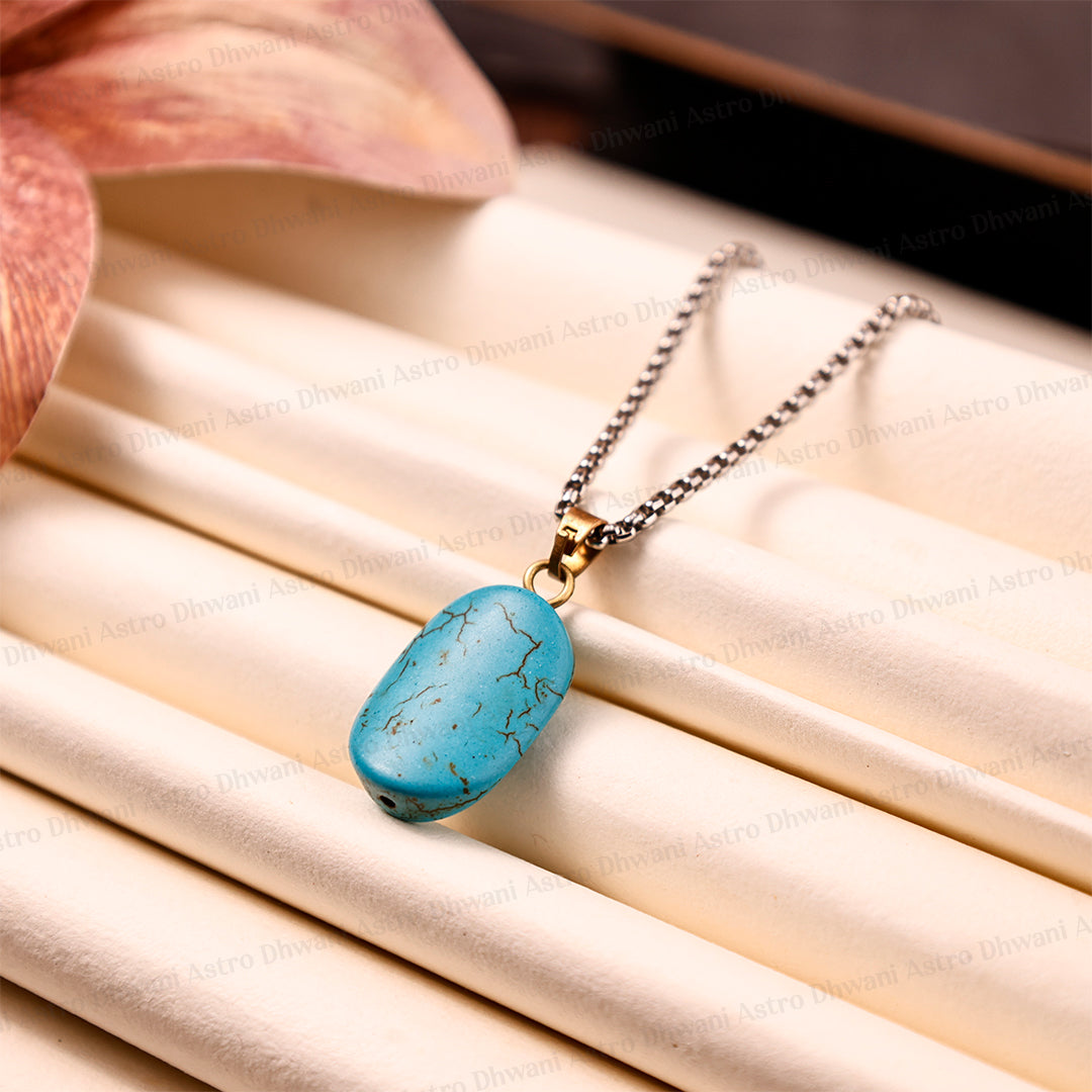 Natural Firoza Pendant - Abhimantrit & Certified