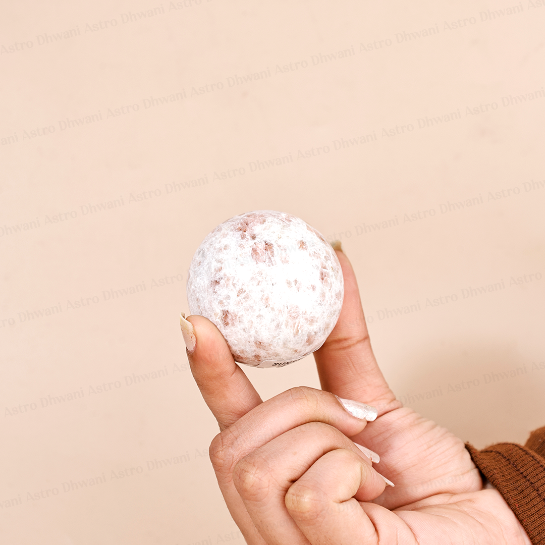 Natural Sunstone Crystal Ball Abhimantrit Certified