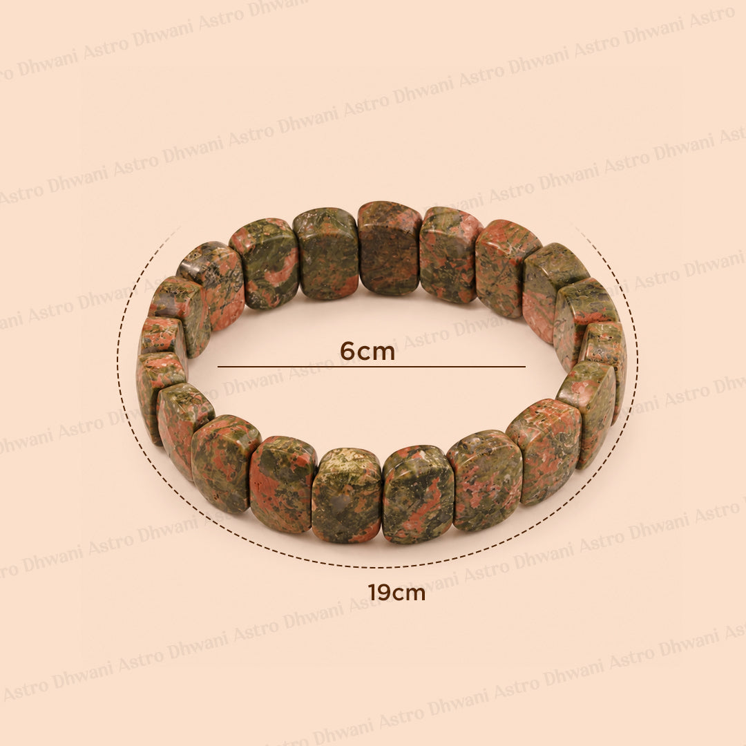 Unakite Emerald Cut Bracelet – Emotional Renewal & Growth Energy Wear