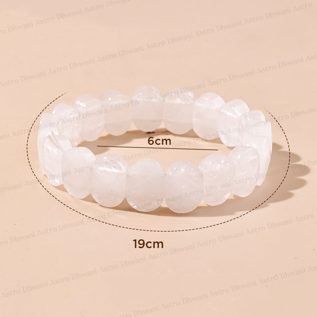 Removes Depression, Anger & Anxiety: Clear Quartz Emerald Cut Bracelet - Abhimantrit & Certified