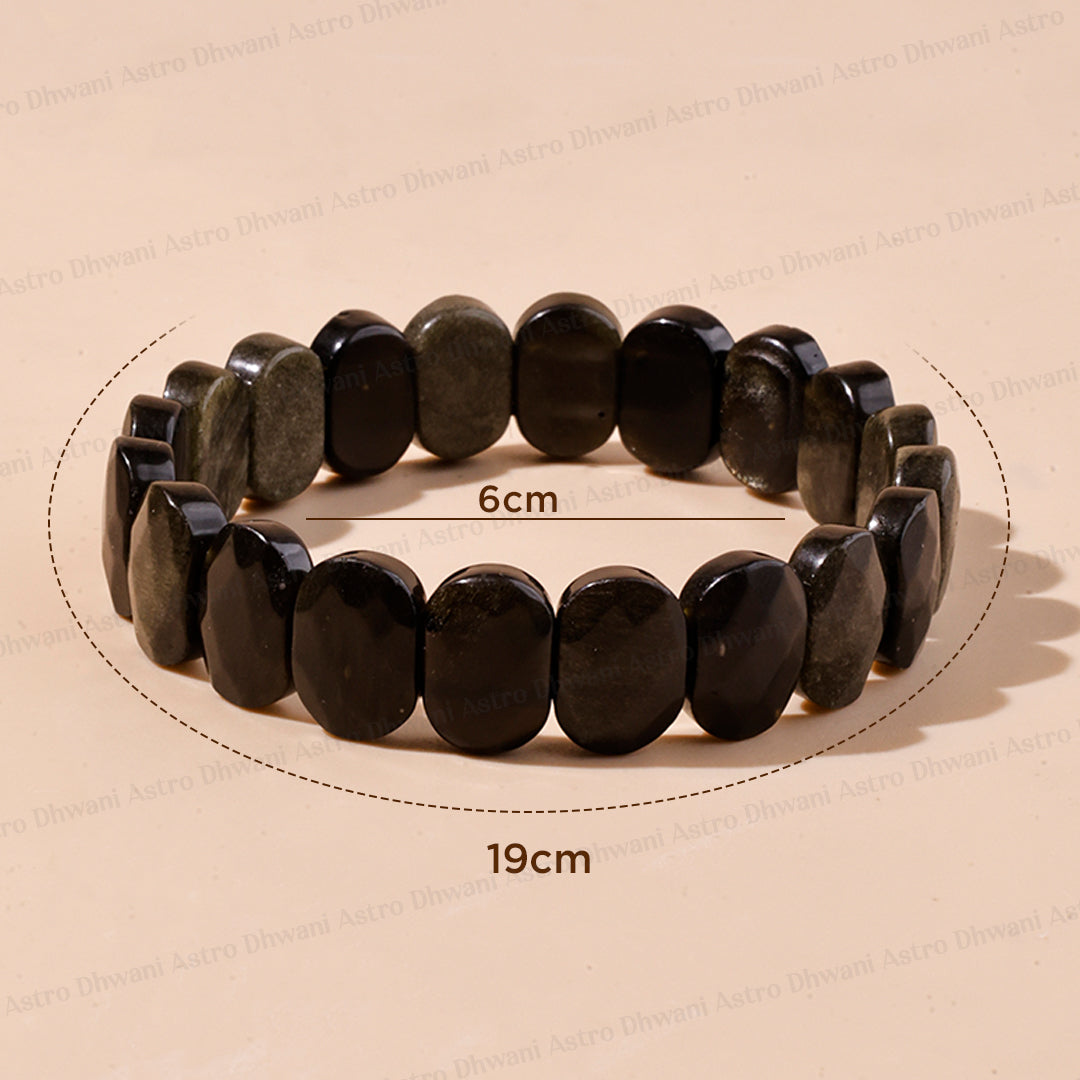 Negative and Evil Protection: Black Onxy Emerald Cut Bracelet - Abhimantrit & Certified