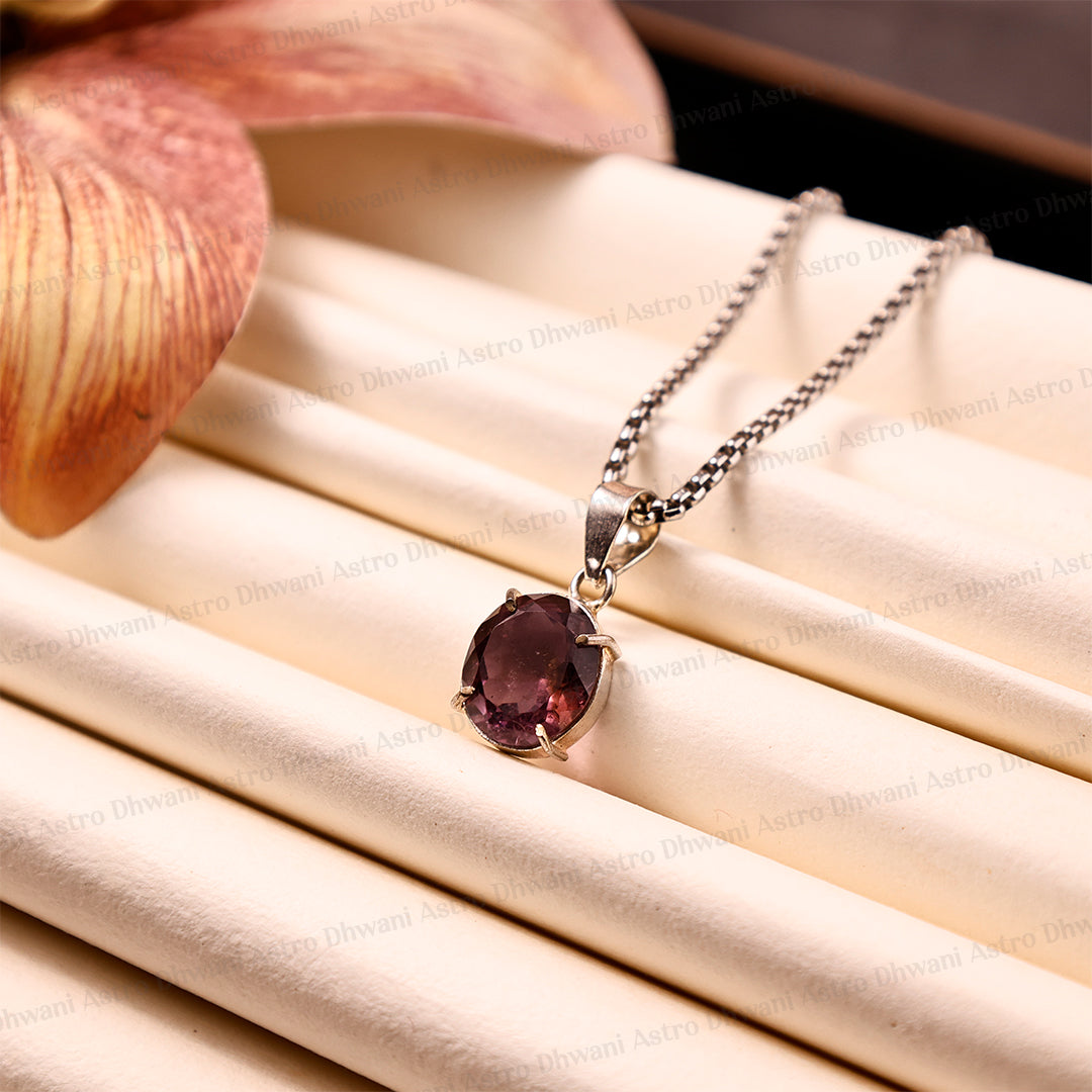Attract Luck, Enhance Intuition, Improve Health & Skin: Amethyst Crystal Pendant - Abhimantrit & Certified
