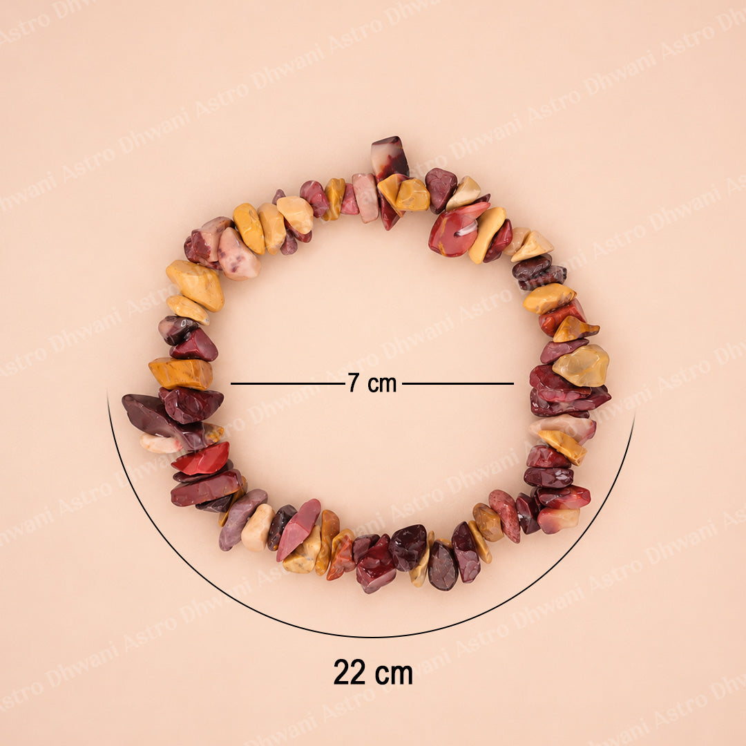 Mookaite Jasper Uncut Crystal Bracelet - Abhimantrit & Certified