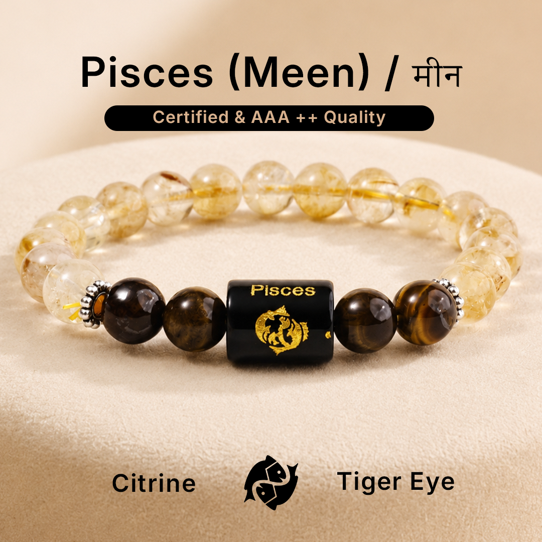 Zodiac Sign Bracelet – All 12 Signs | Energized Gemstone Bracelet | Dhwani Astro