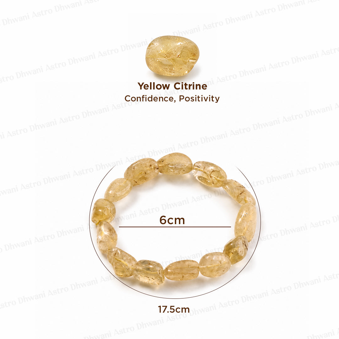 Money and Wealth Attract: Yellow Citrine Tumble Bracelet - Abhimantrit & Certified