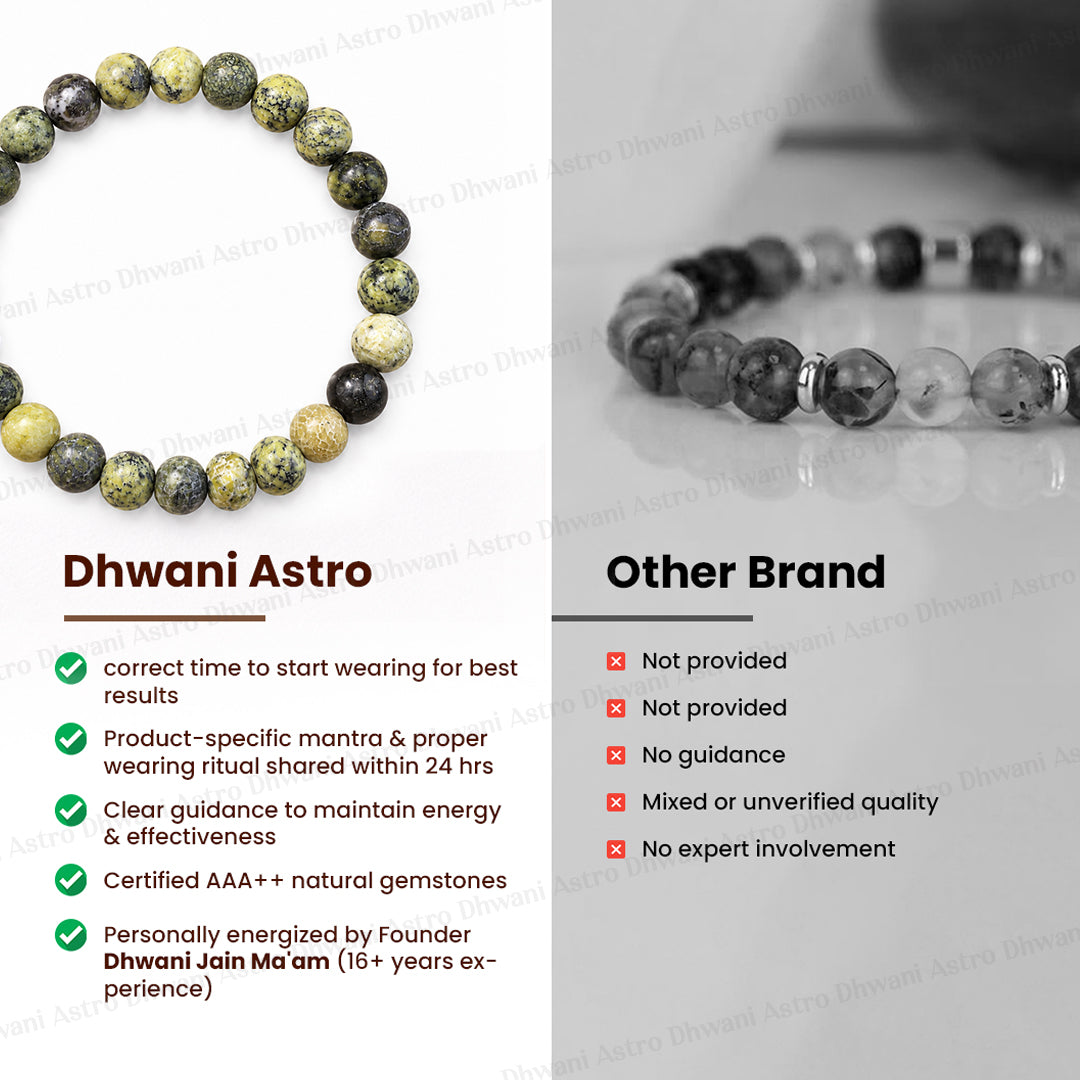 Balances Your Energy & Improves Communication: Serpentine Bracelet - Abhimantrit & Certified