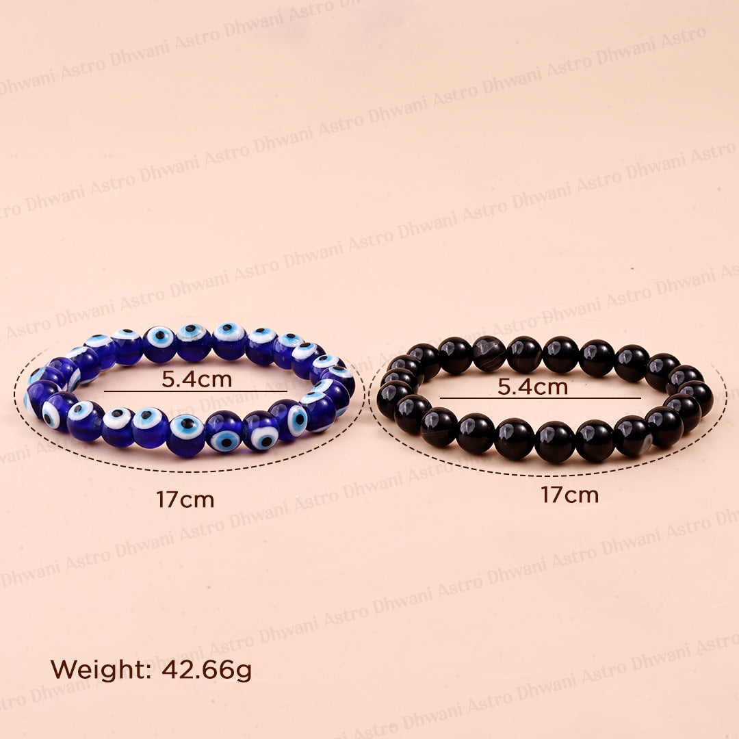 Protection Brahmastra (Evil Eye Bracelet & Black Sulemani Bracelet) - Abhimantrit & Certified