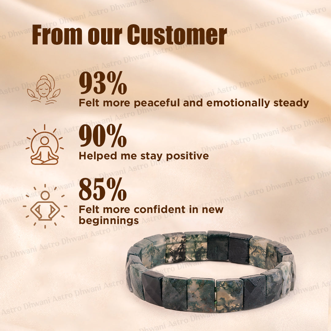 Moss Agate Emerald Cut Bracelet – Growth, Stability & Emotional Balance