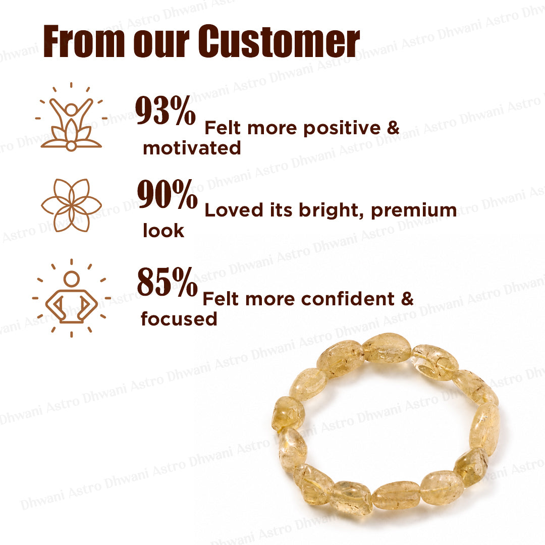 Money and Wealth Attract: Yellow Citrine Tumble Bracelet - Abhimantrit & Certified