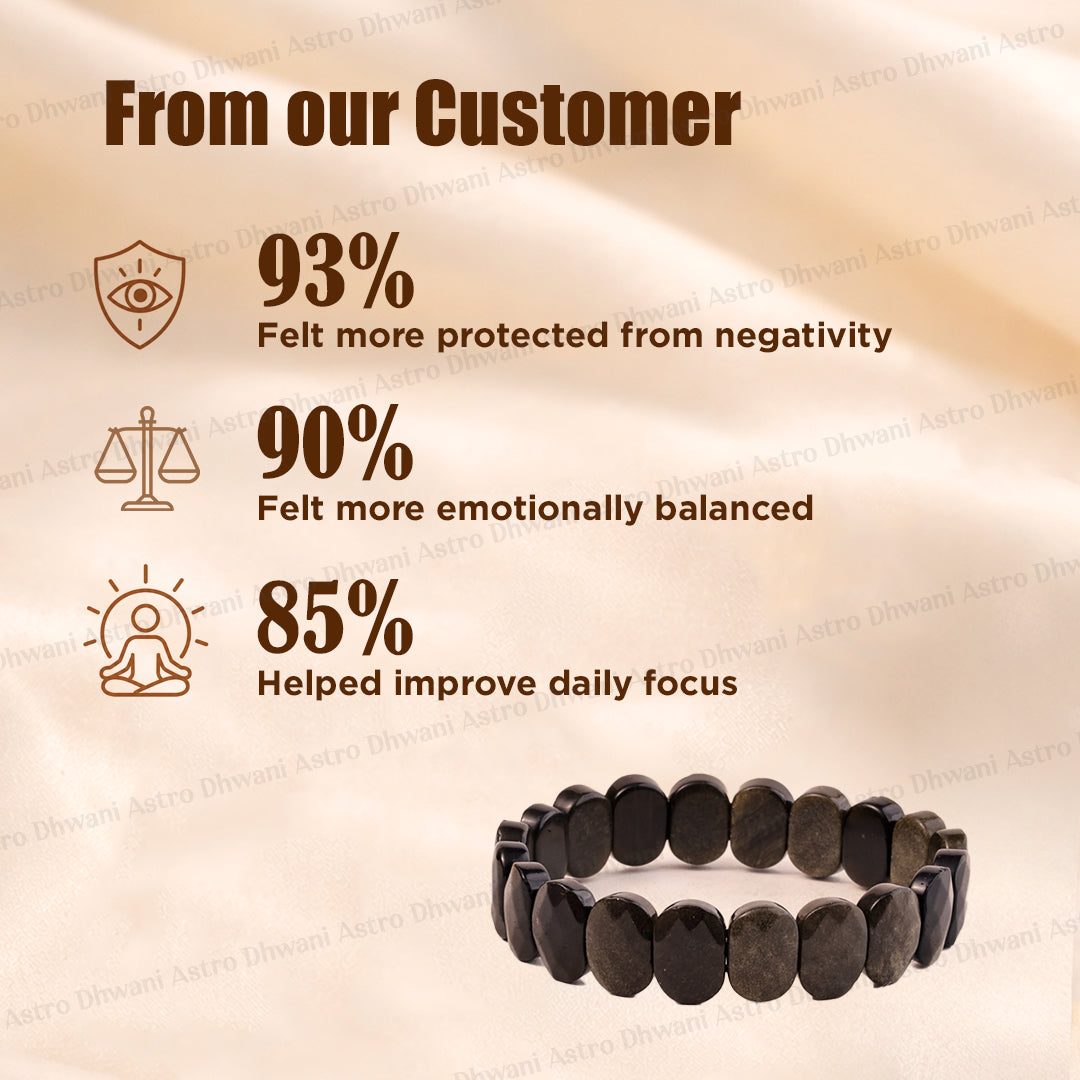 Negative and Evil Protection: Black Onxy Emerald Cut Bracelet - Abhimantrit & Certified