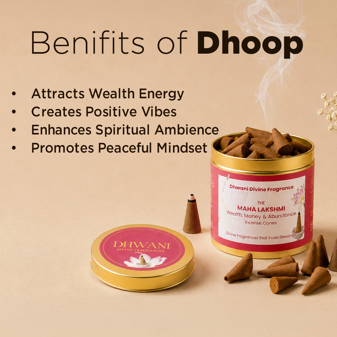 Maha Lakshmi Fragrance Incense Cones for Positive Energy