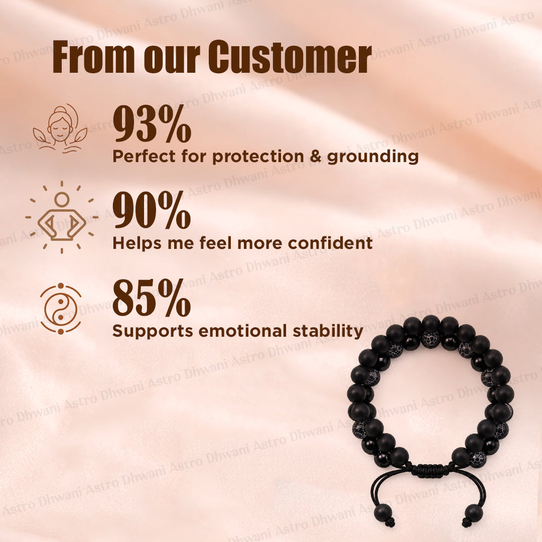Negative and Evil Protection: Black Onyx Bracelet - Abhimantrit & Certified