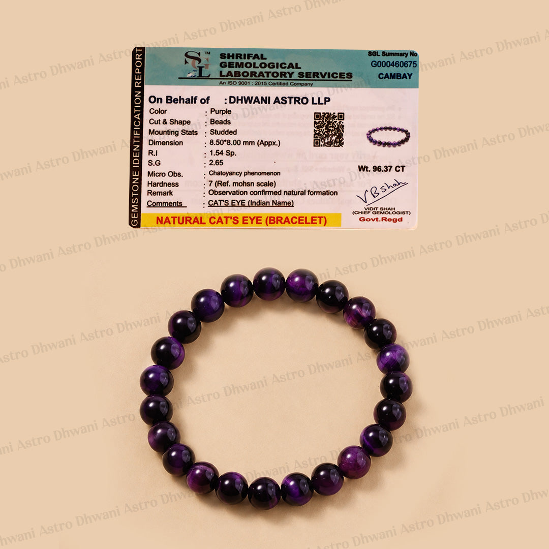 Natural Cat’s Eye Bracelet | Healing Crystal Bracelet for Protection, Focus & Confidence