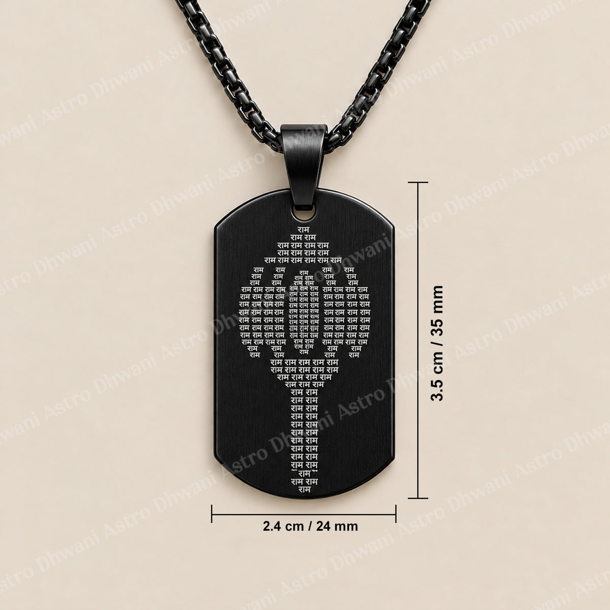 IGP Plating Ram Ram Engraved Gada Pendant
