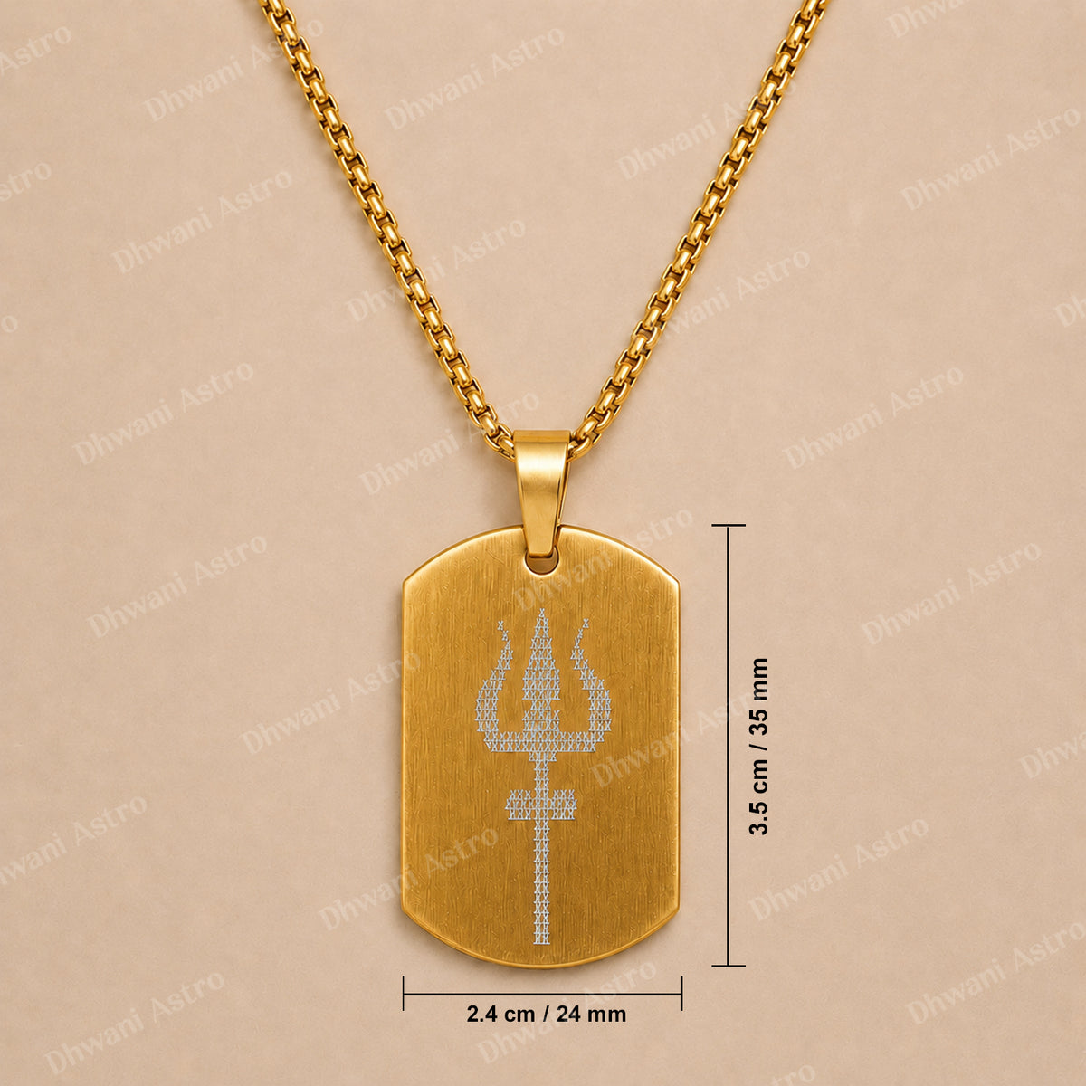 IGP Plating Shiv Trishul Pendant