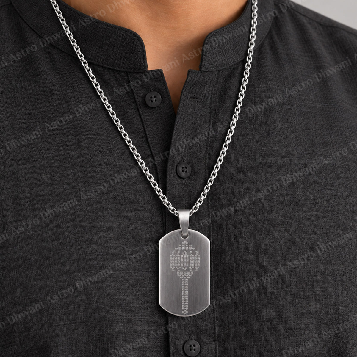 IGP Plating Ram Ram Engraved Gada Pendant