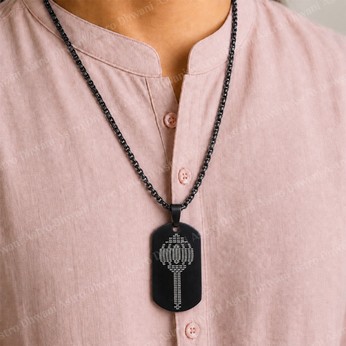 IGP Plating Ram Ram Engraved Gada Pendant