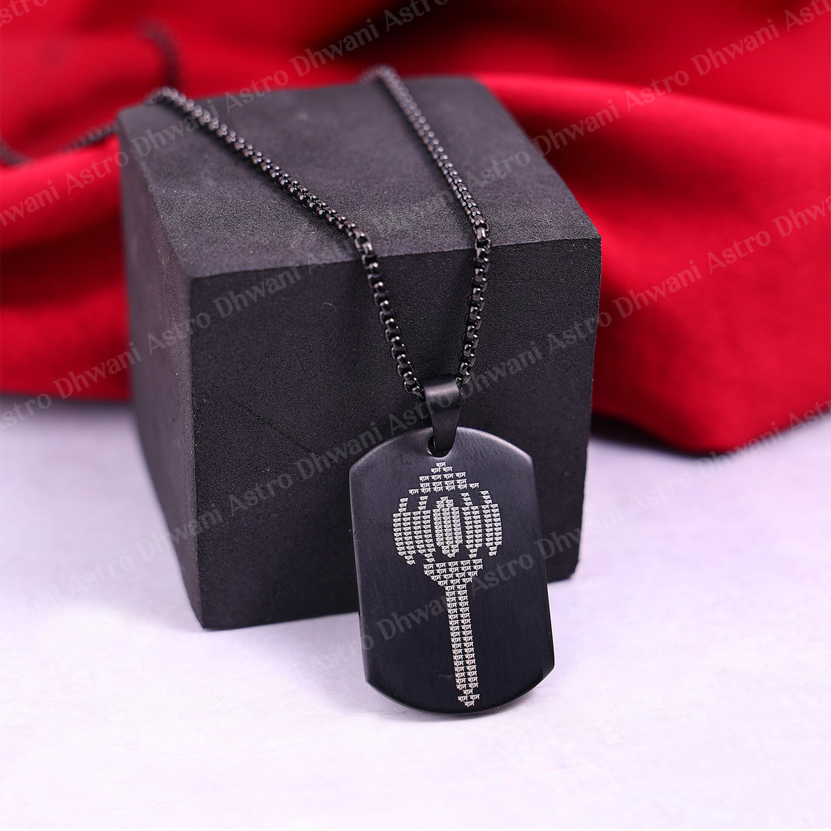 IGP Plating Ram Ram Engraved Gada Pendant