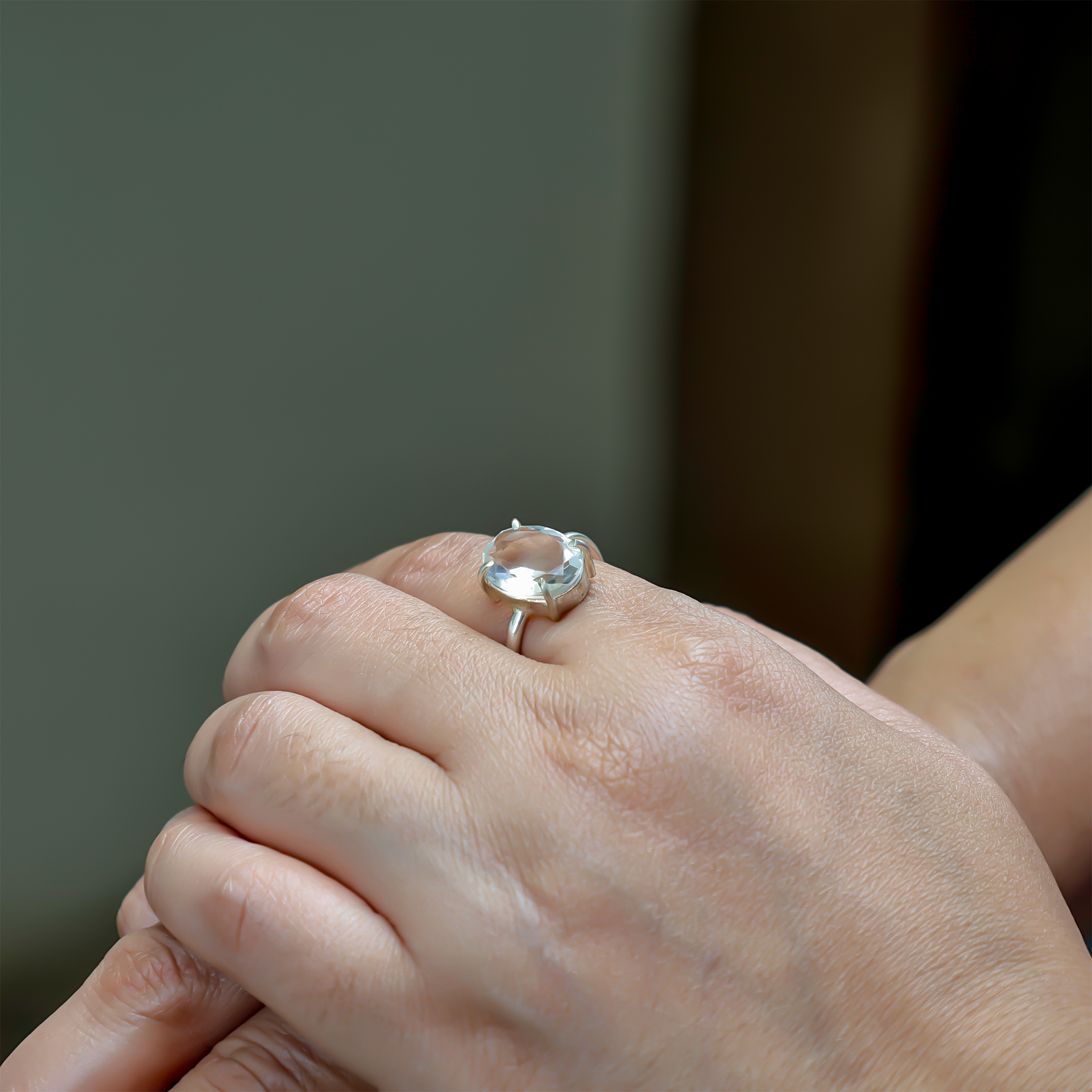 Removes Depression, Anger & Anxiety: Clear Quartz Ring - Abhimantrit & Certified