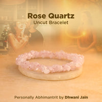 Improve Love, Relationship & Emotional Connection: Rose Quartz Uncut Crystal Bracelet