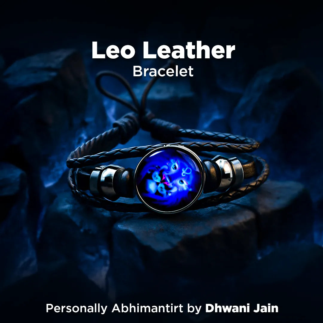 Leo Leather Bracelet for Confidence, Leadership & Zodiac Energy
