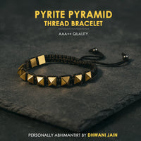 Golden Pyrite Pyramid Thread Bracelet