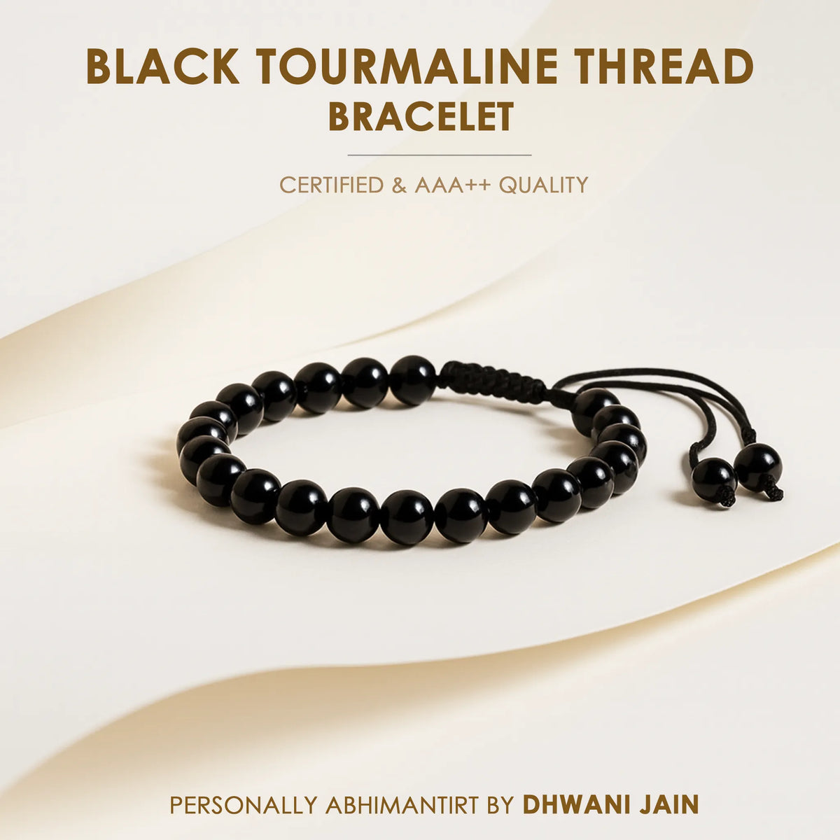 Protect from Psychic attacks & Negative Energy: Black Tourmaline Thread Bracelet - Abhimantrit & Certified