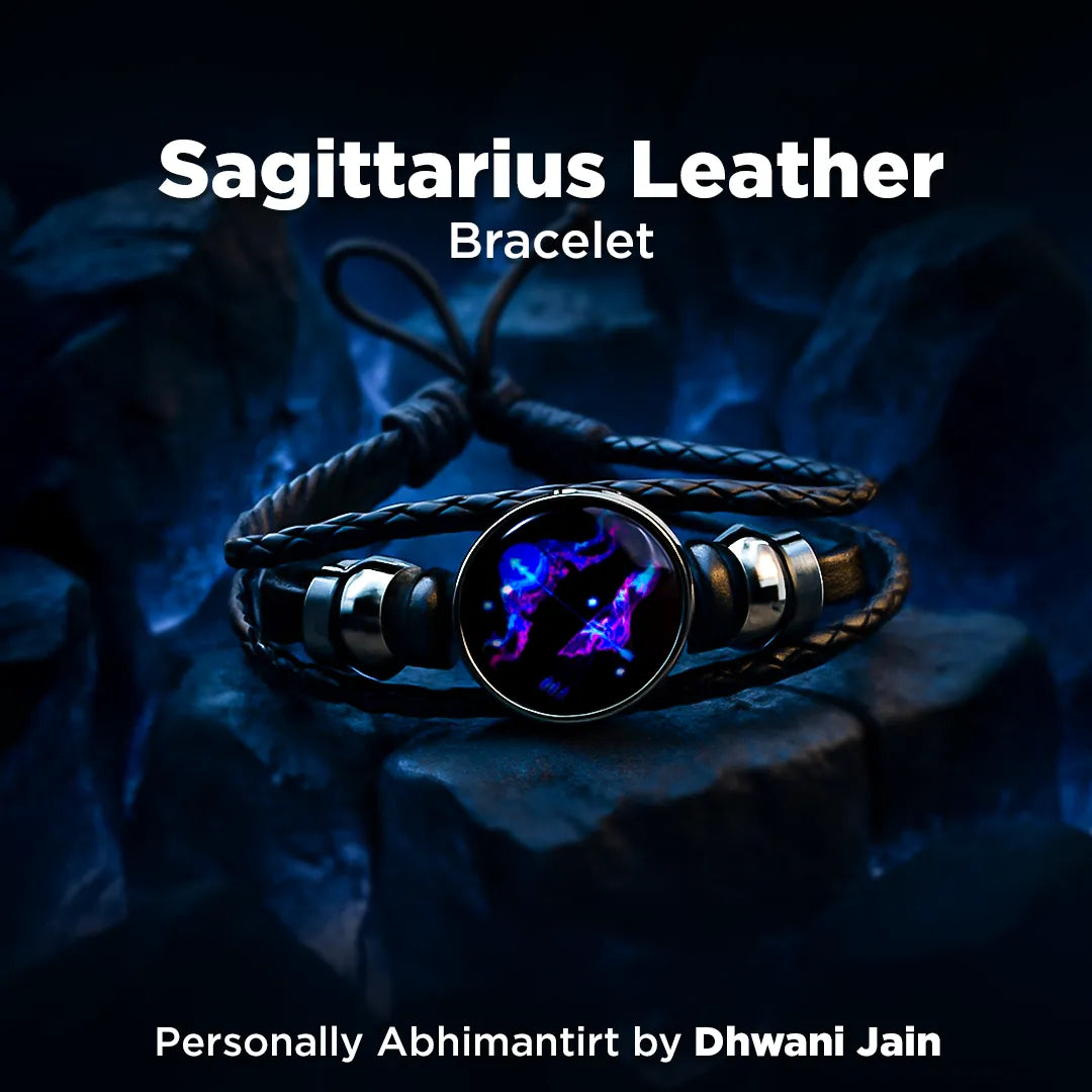 Sagittarius Leather Bracelet for Positivity, Growth & Zodiac Energy