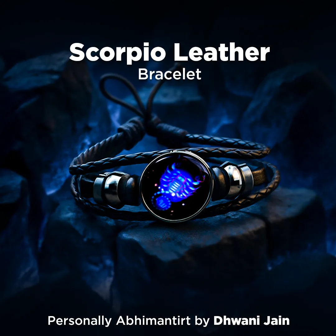 Scorpio Leather Bracelet for Strength, Protection & Zodiac Energy