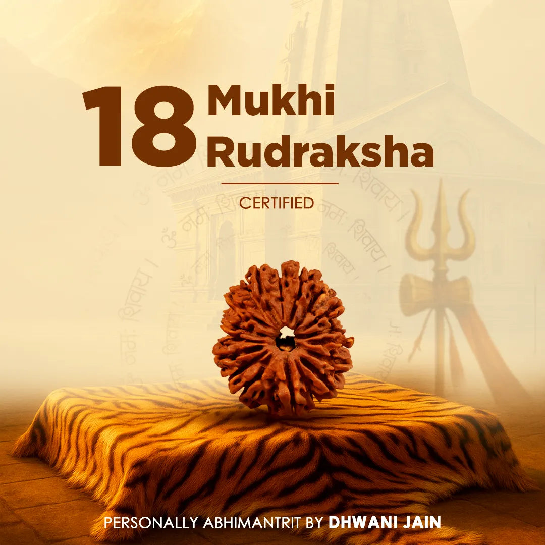 Original Nepali 18 Mukhi Rudraksha Eighteen-Faced Abhimantrit