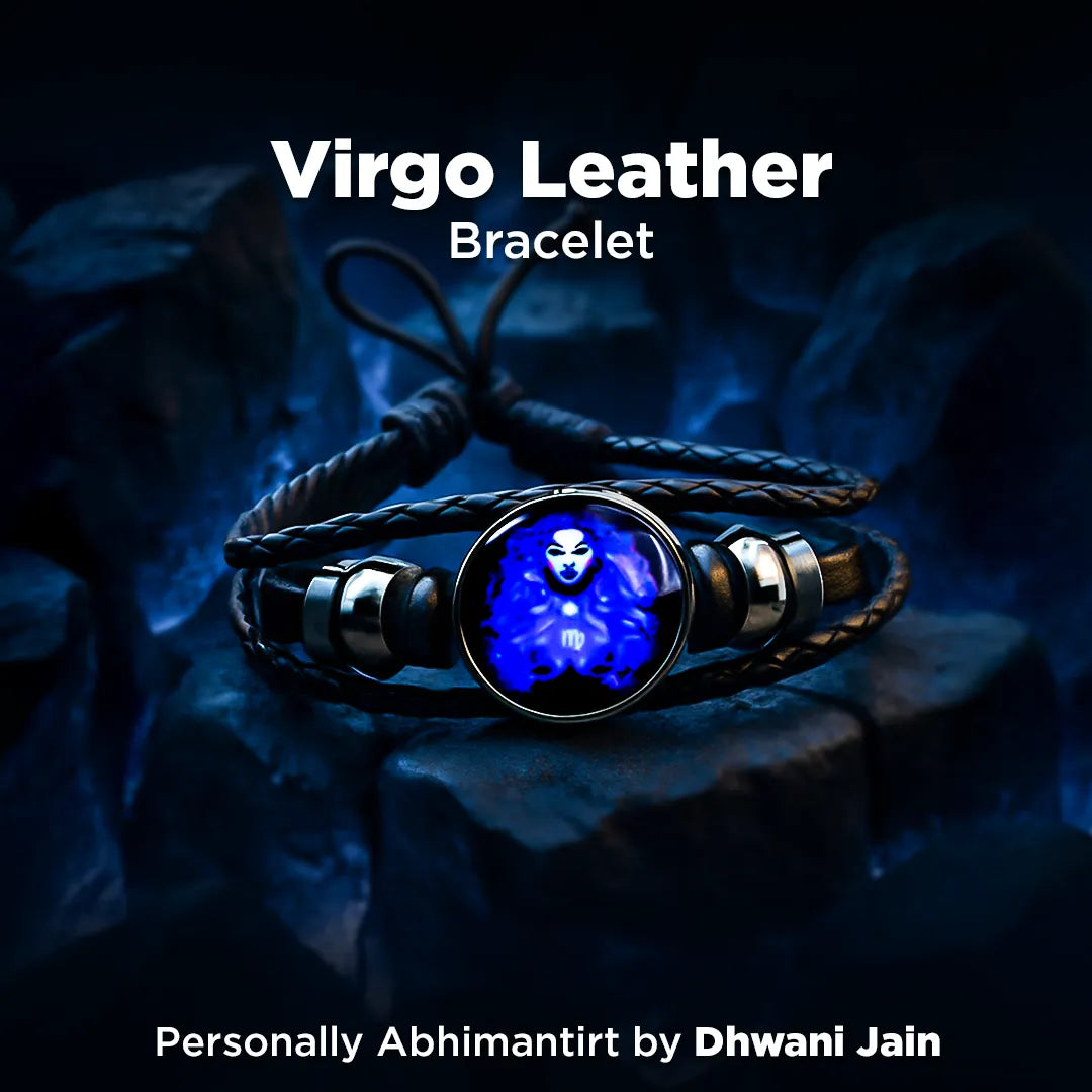 Virgo Leather Bracelet for Focus, Clarity & Zodiac Energy