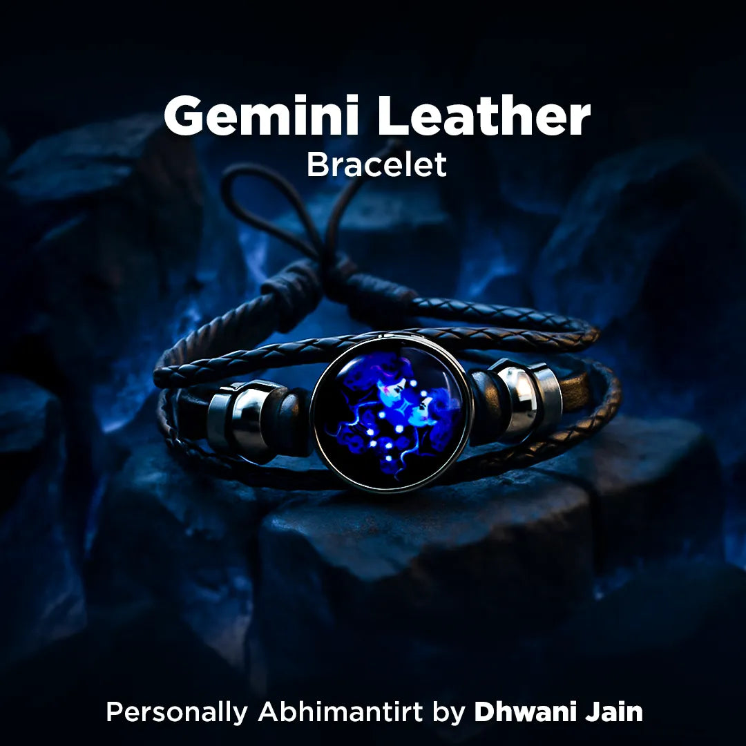 Gemini Leather Bracelet for Communication, Confidence & Zodiac Energy