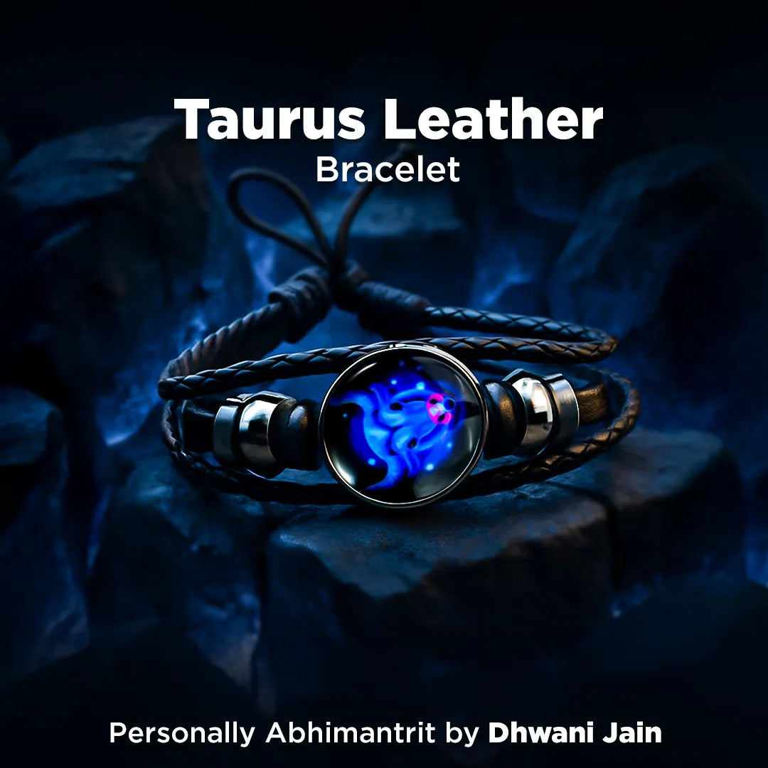 Taurus Leather Bracelet for Stability, Strength & Zodiac Energy