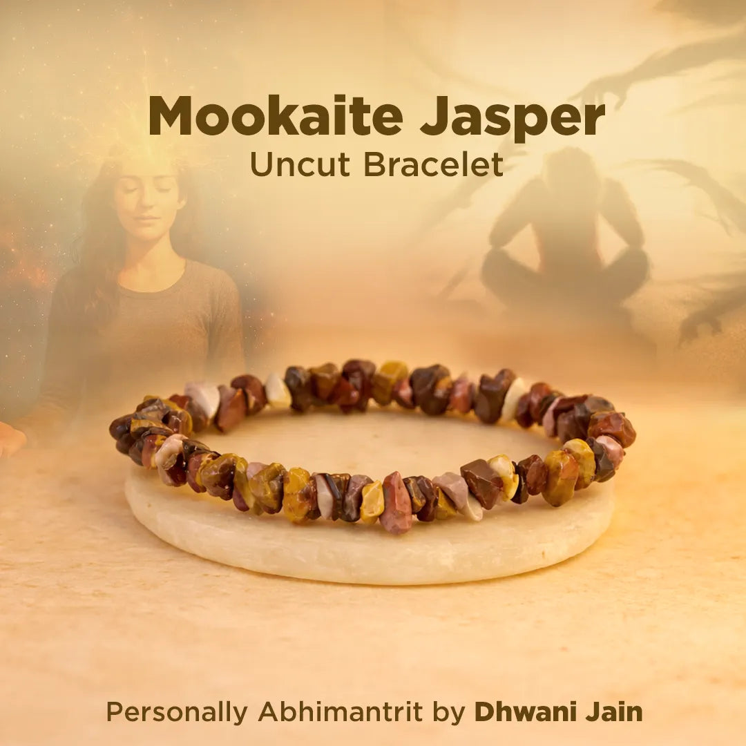 Helps with decision-making during tough times: Mookaite Jasper Uncut Crystal Bracelet