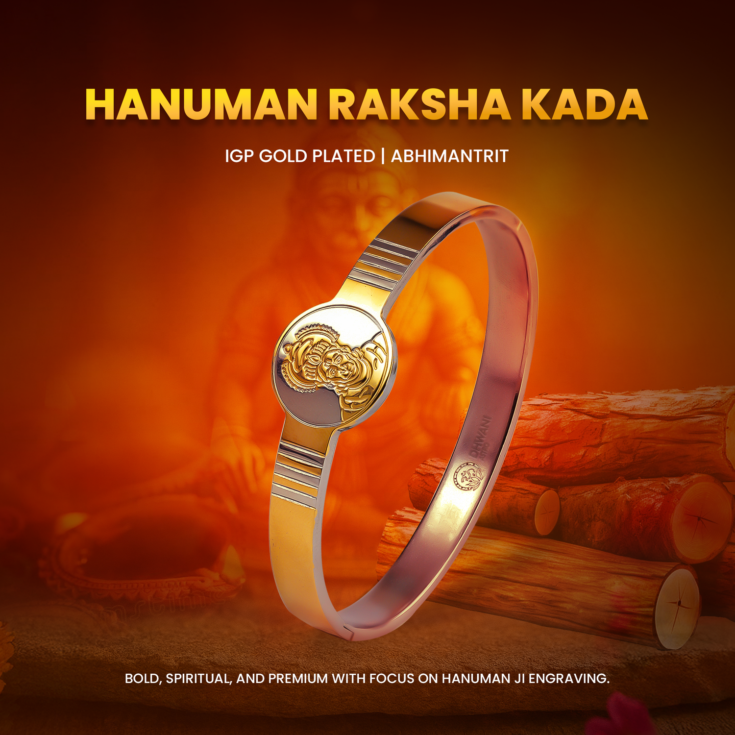 Hanuman Raksha Kada (IGP Gold Plating) - Abhimantrit