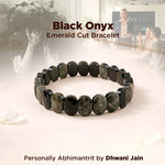 Black Onyx bracelet with blurred office background