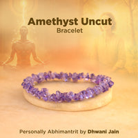 Attract Luck, Enhance Intuition, Improve Health & Skin: Amethyst Uncut Crystal Bracelet