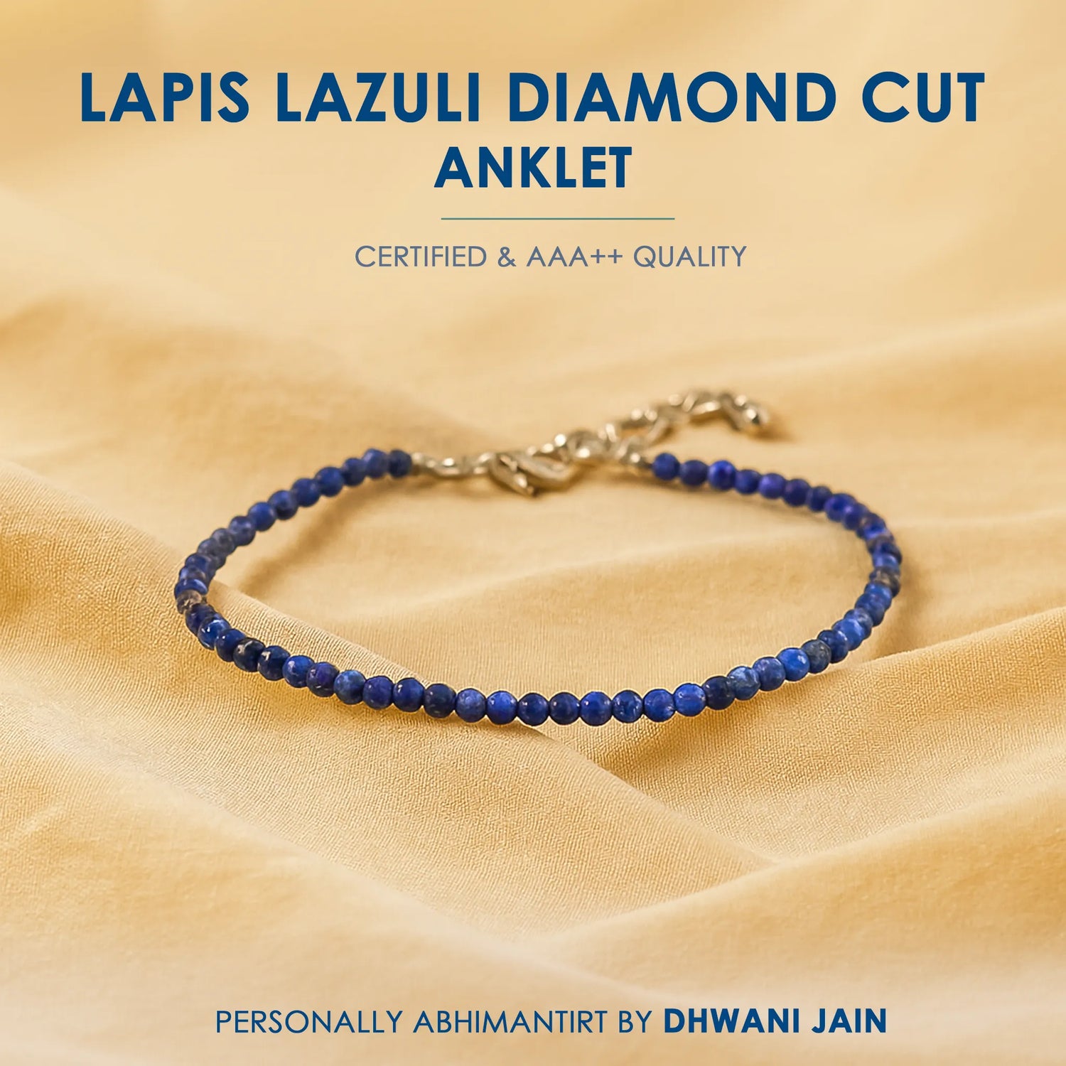 Lapis Lazuli Diamond Cut Anklet
