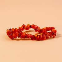 Helps Purify Blood, Lungs, Liver and Heart: Carnelian Uncut Bracelet