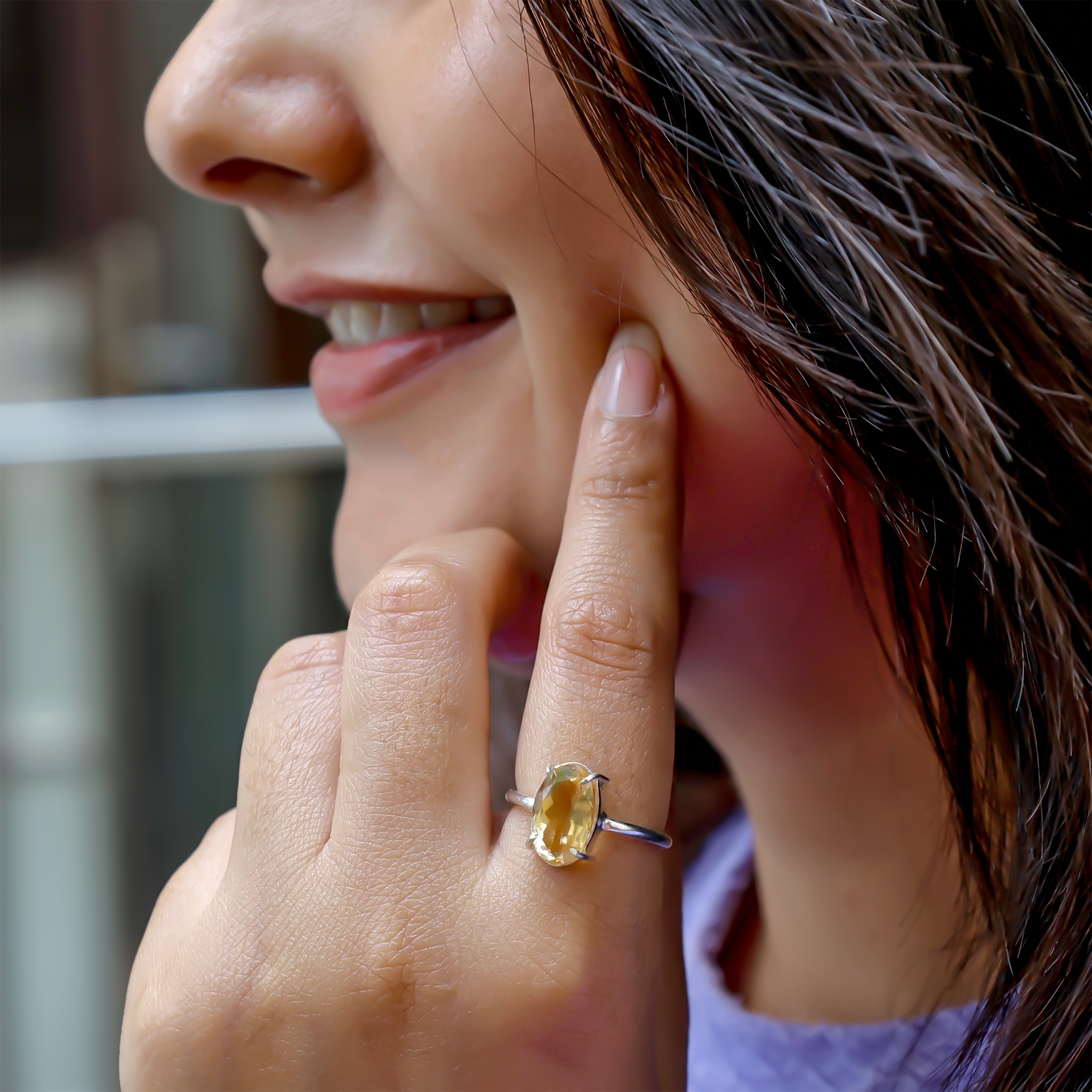 High Financial Status, Success in Job & Profession: Yellow Citrine Ring - Abhimantrit & Certified